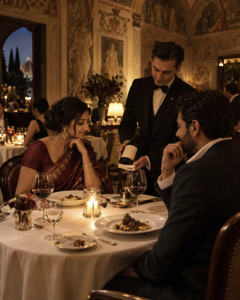 A refined table beside an Italian lake